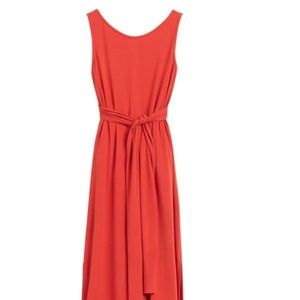 Cuyana blood orange wrap maxi dress